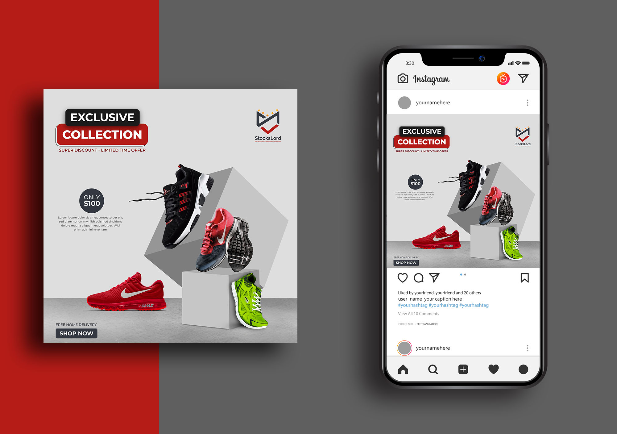 Shoes Sale Social Media Post Design