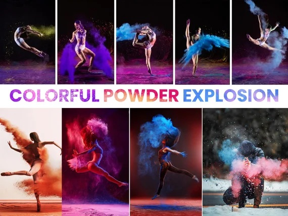 Colorful Powder Explosion Overlays