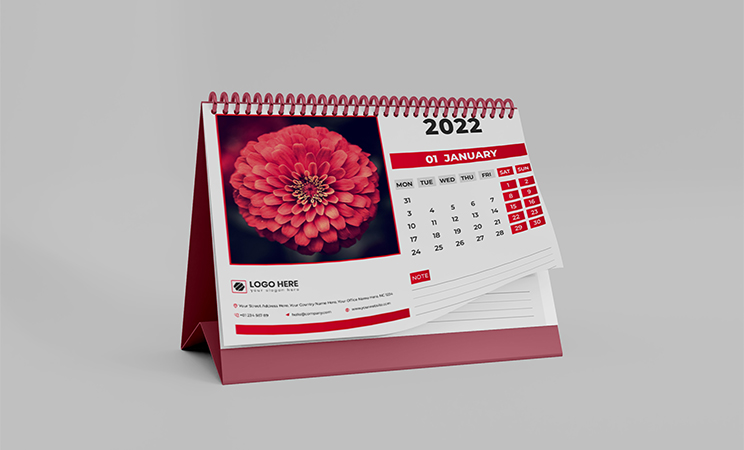 desk calendar mockup free