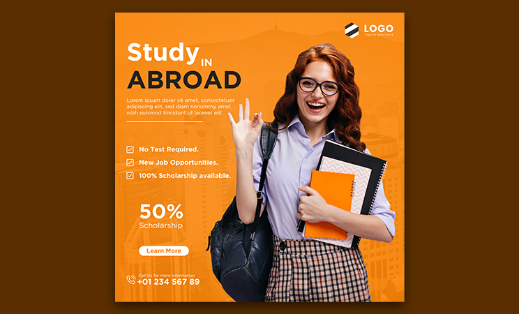 Study abroad social media post