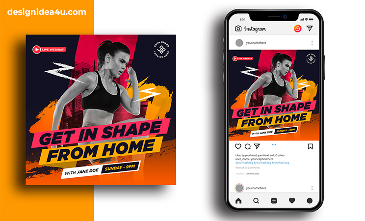 fitness social media post