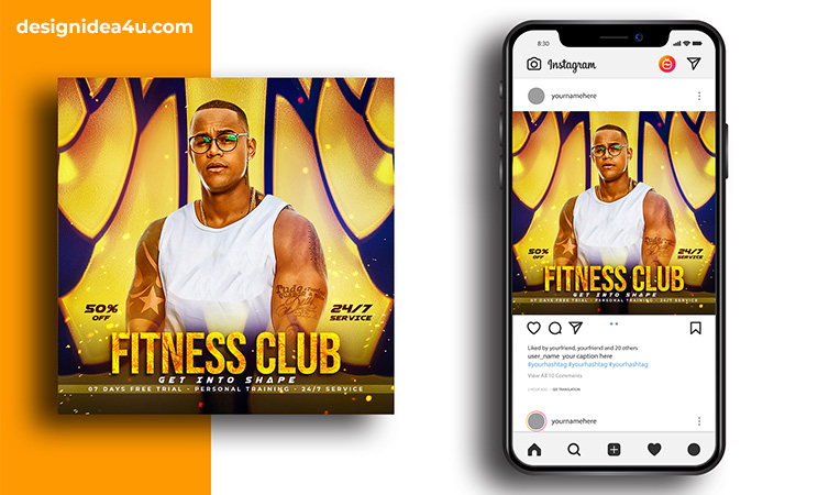 gym social media post