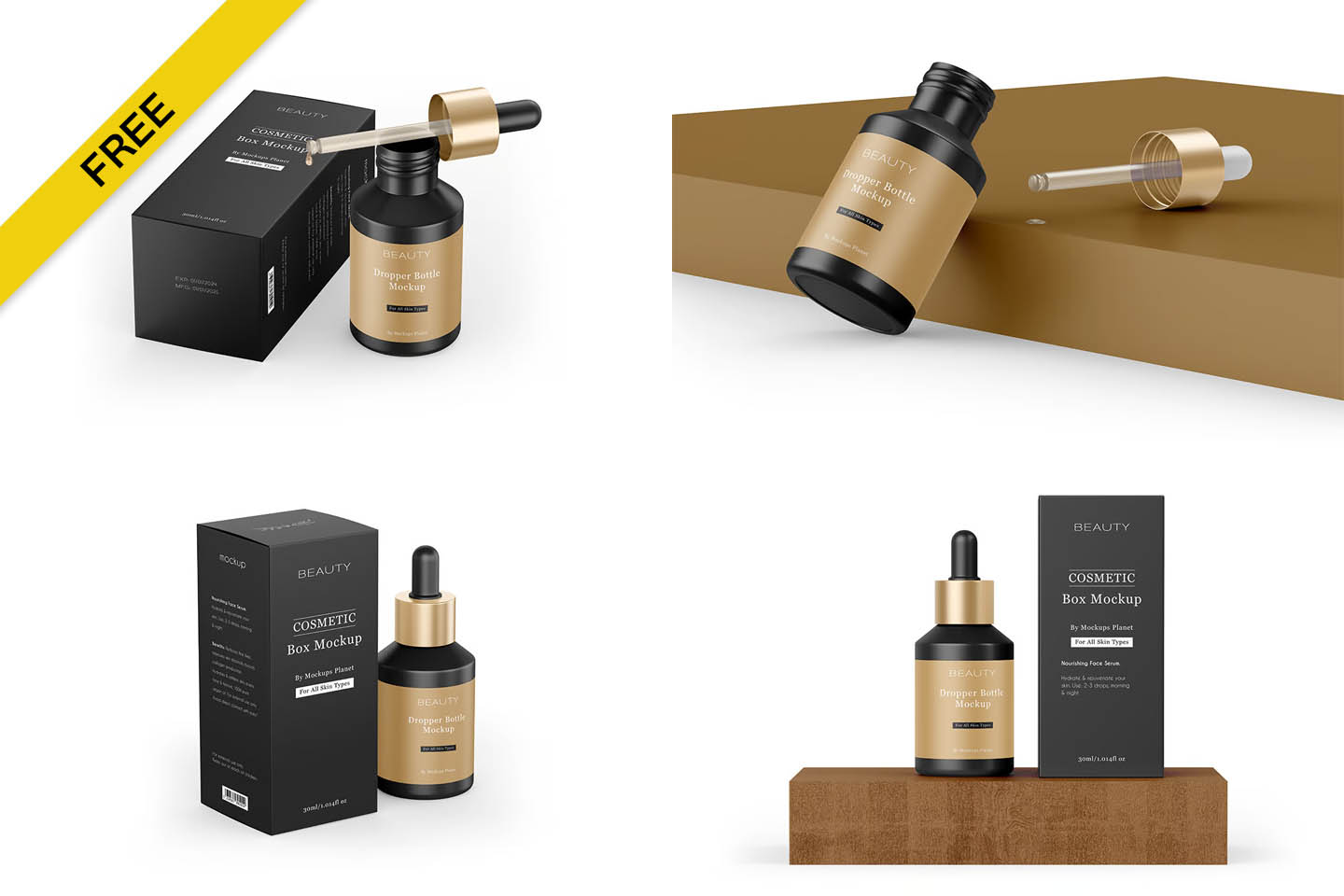 Dropper Bottle with Boxes Mockups